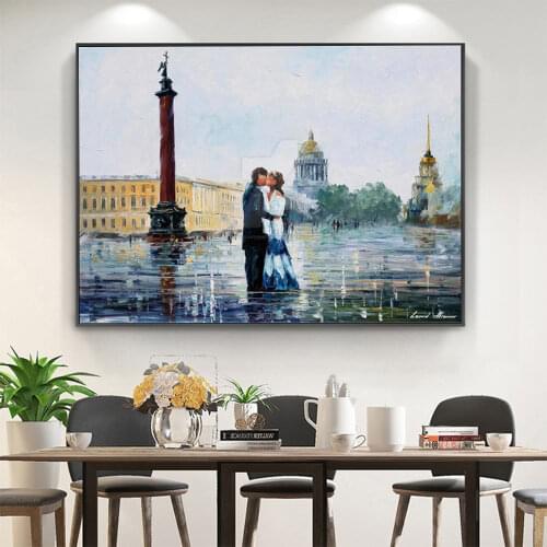 Kiss In St. Petersburg Printed Fabric 11CT Cross-Stitch Kit DIY Embroidery DMC Threads Handicraft Sewing Painting Floss