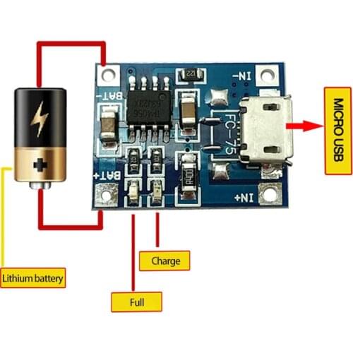 Type-c/Micro/Mini USB 5V 1A 18650 TP4056 Lithium Battery Charger Module Charging Board With Dual Functions Protection Dropship