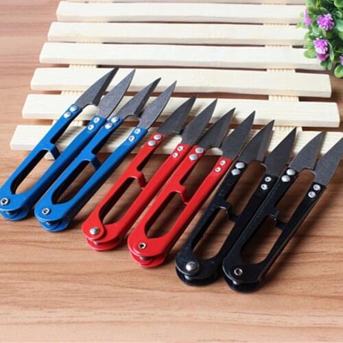 U Shape Scissors Stainless Steel Embroidery Scissors Yarn Trimming Sewing Craft Small Clippers Cutting tool Multicolor 1PCS E