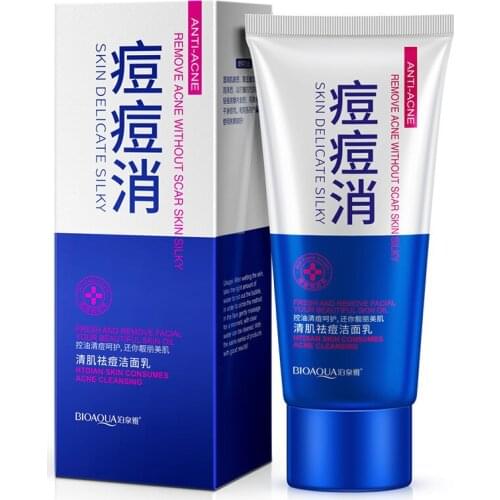 BIOAQUA Brand Anti Acne Moisturzing Facial Cleanser Nourishing Whitening Pore Cleanser Skin Care Product 100g