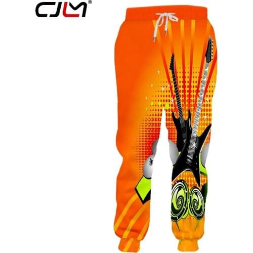 CJLM 3D Printed Guitar Mens Funny Music Sweatpants 2019 New Trousers Elastic Waist Pants Dropship