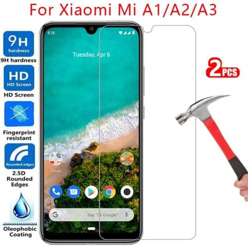 Tempered glass screen protector for xiaomi mi a1 a2 lite a3 case cover on a 1 2 3 1a 2a light 3a protective phone coque bag 360