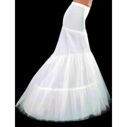 Distinctive Design White 2-Hoop Mermaid Wedding Dress Bridal Gown Petticoat Crinoline Underskirt