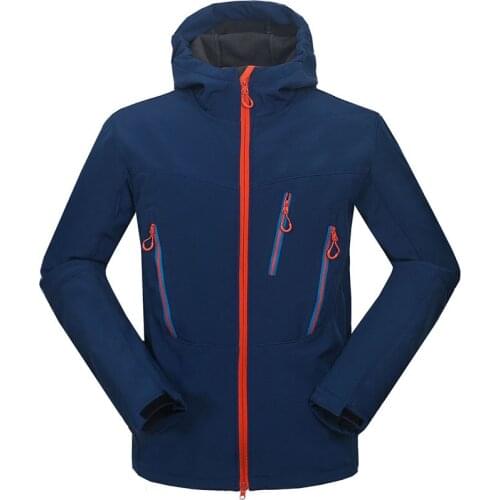Winter Men Outdoor Soft shell Camping Jacket Waterproof Breathable Thermal Mountaineering Tourism Sports Jacket