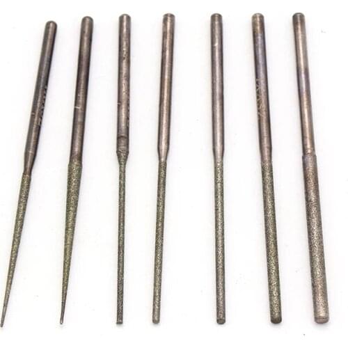 1/5pcs 2.35mm Shank Diamond Grinding Head Burrs Punch Needle Drilling Bits For Metal Stone Jade Carving Dremel Rotary Tools