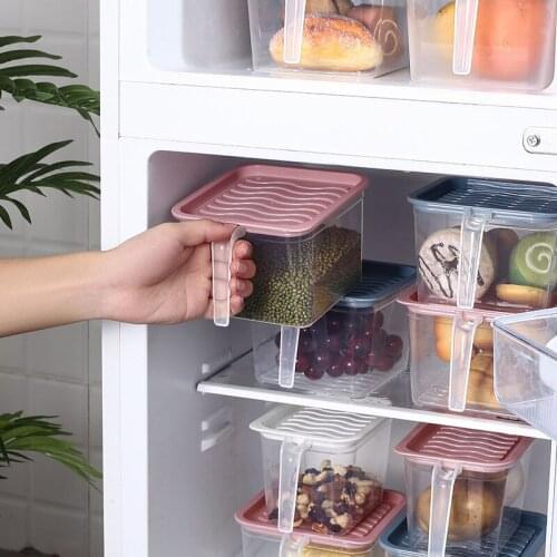 1PCS Kitchen Transparent Storage Box Sealed Jar Grains Beans Storage Organizer Food Containers Refrigerator Storage Boxes