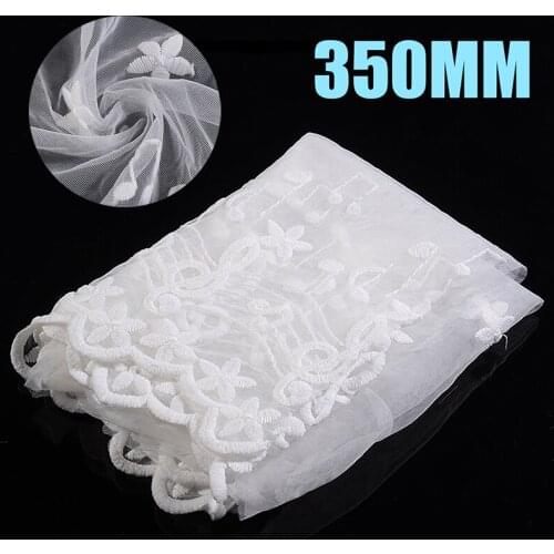 1Yard 35cm High Quality Embroidered Fabric African Lace Fabric Flower Tulle Lace Trim Musical Notes Lace Fabric Sewing Supplies