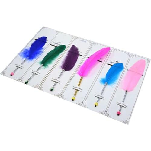 10 pcs Beautiful Feather Pens Ballpoint Pen Writing For School Supplies Stationery Cheap Items Cute Kawaii Pen stationery items