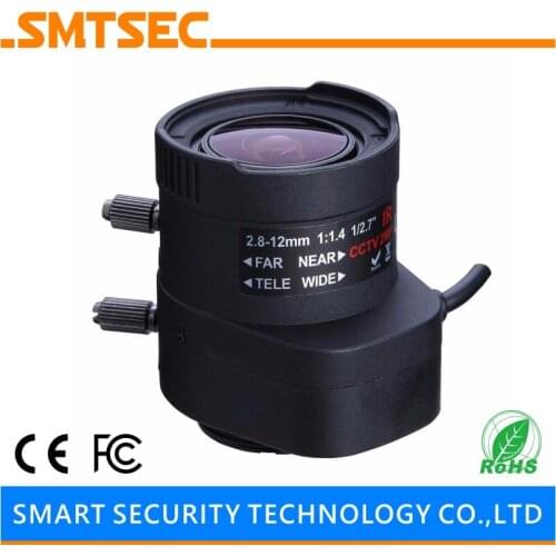 2.8-12 mm Manual Zoom Varifocal Auto IRIS Lens HD MegaPixels 2MP F1.4 CCTV 1/2.7" CS Mount Lens For IP Security Camera