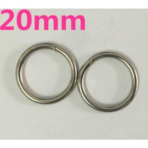 20pcs/lot 20mm Metal silverO Rings of leather Accessory Cast High Quality Carft Strap Round DIY