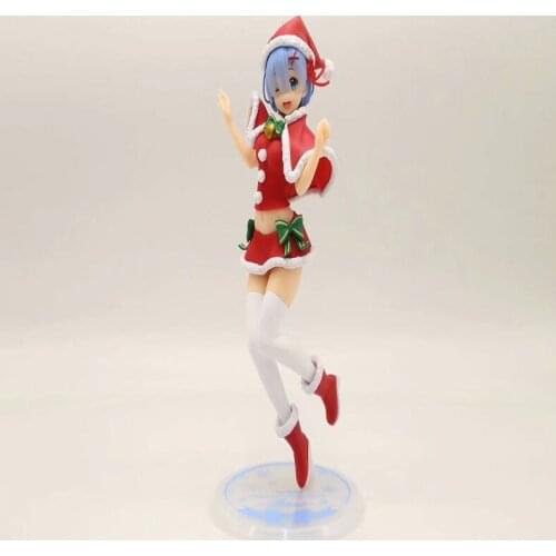 23cm Rem Anime Re:Life In A Different World From Zero EXQ Rem Christmas Costume Ver PVC Action Figure Figurine Model Toys Gift