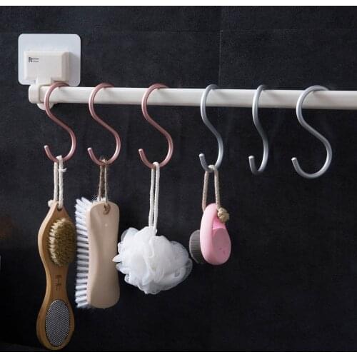 3Pcs Aluminous S Shaped Hooks Hanger Key Holder Kitchen Hanging Hangers Bathroom Organizer Clothes Storage Rack Shlves