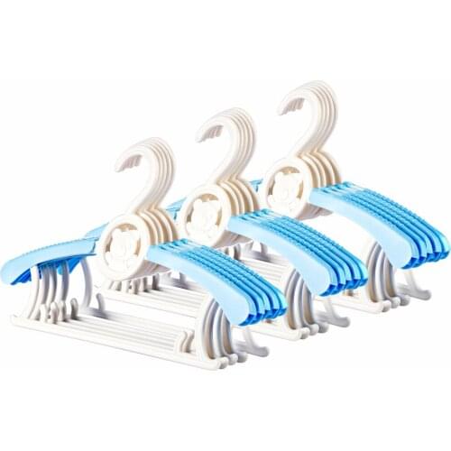 5pcs/10pcs/15pcs Kids Stretchable Plastic Clothes Hanger Durable Simple Baby Coat Hanger