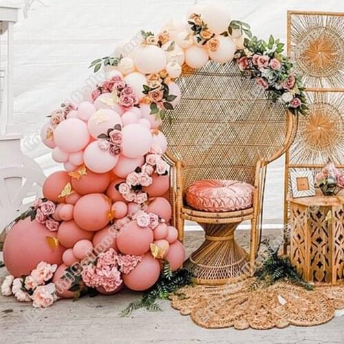 76pcs Doubel Cream Peach Latex Balloon Arch Retro Balloon Garland Background Wedding Birthday Party Baby Shower Event Decoration