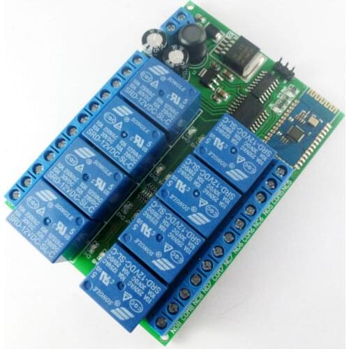 8 Channels 12VDC Bluetooth-compatible Relay Module Android Phone Control Switch Board