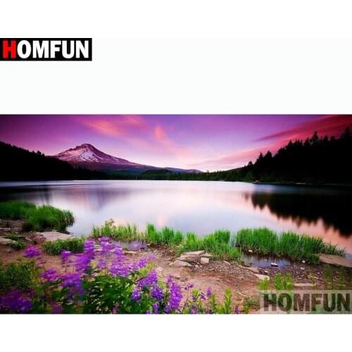 HOMFUN Full Square/Round Drill 5D DIY Diamond Painting "Flower landscape" Embroidery Cross Stitch 3D Home Decor Gift A11247