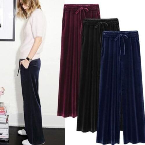 Asyabuykal Women's Velvet Trousers