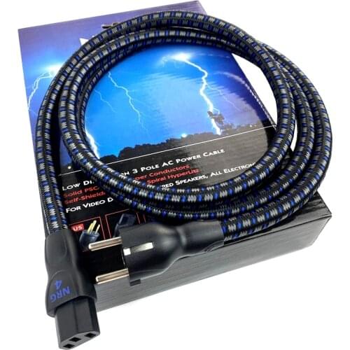 NRG 4 Audiophile HIFI Power Cable Power Cord US & EU Schuko Plug 2.0m/6.6ft