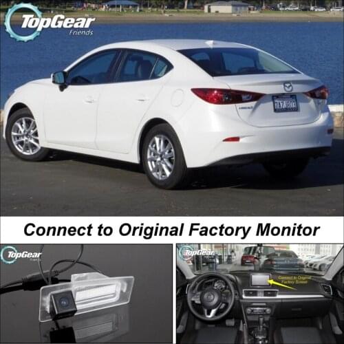 Car Camera Connect Original Factory Screen / Monitor For Mazda 3 M3 Axela BM Sedan 2013~Onwork Rear View Back Up Camera