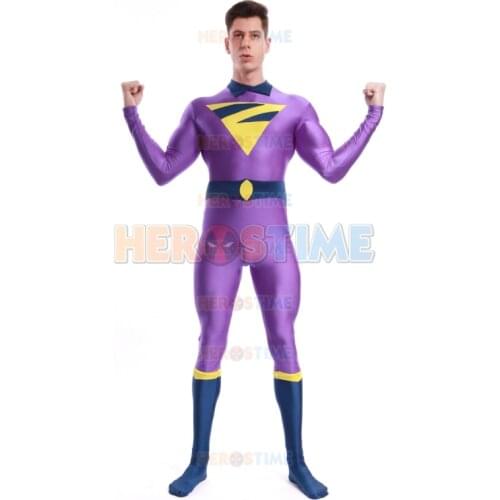 Free shipping Wonder Twins Zan Costume Elasticity close-fit Spandex halloween party show/Stage Performance Superhero Costume
