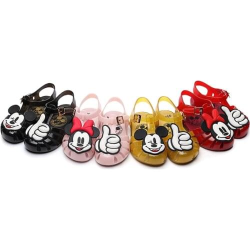 Disney Baby Girl Shoes Mini Melissa Jelly Shoes Toddler Shoes Mickey Minnie Girls Sandals PVC Non-slip Cartoons Sandalias Baby