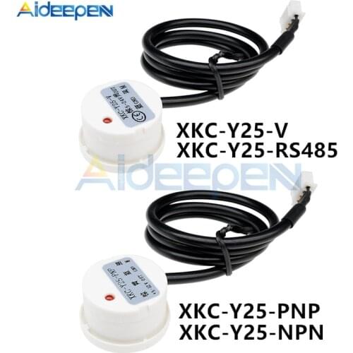 DC 5V-24V XKC Y25 T12V Non Contact Liquid Level Sensor Switch Detector Outer Adhering Type Level Sensor NPN PNP Rs485 Interface