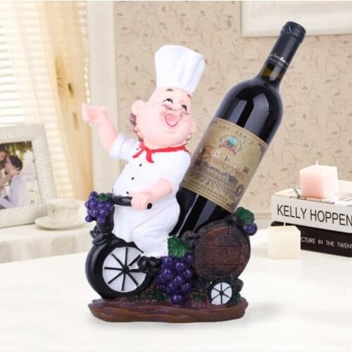 European White Chef Wine Rack Resin Wine Rack Crafts Creative Fashion Home Decoration Wine Cabinet Display