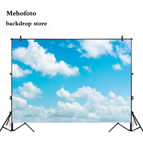 Mehofoto White Cloud Blue Sky Backdrop for Photography Newborn Baby Shower Background for Photo Studio Computer Printed 817