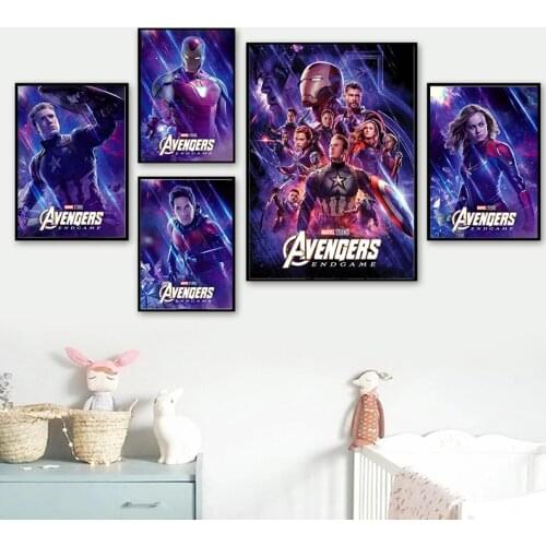 Avengers Movie Poster Marvel Superhero Print Canvas Painting Wall Art Iron Man Captain America Picture Home Decor Gift Present