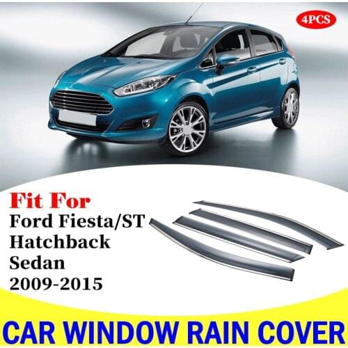FOR Ford Fiesta/ST Hatchback Sedan window visor car rain shield deflectors awning trim cover exterior rain cover car accessories