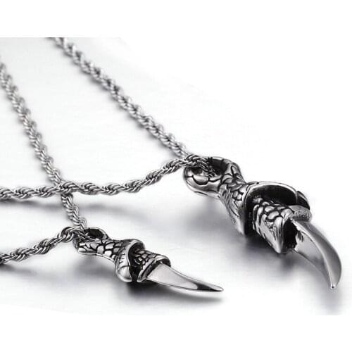 Creative Jewelry Accessories Vintage Dragon claw domineering titanium steel couple pendant Send friend