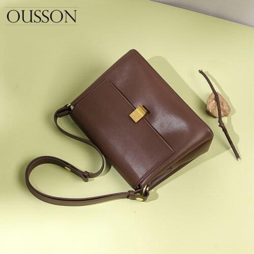 OUSSON New Design Small Square Leather Crossbody Bag Exquisite Female Retro Underarm Bag For Woman