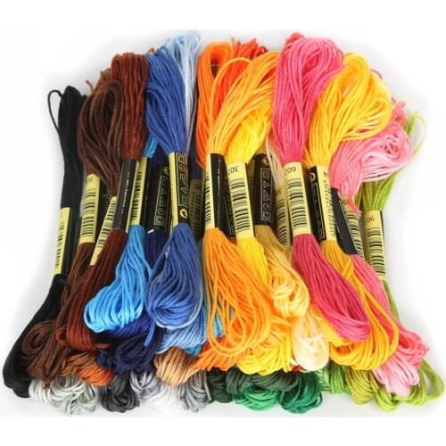8Pcs Multicolor Similar DMC Thread Cross Stitch Cotton Sewing Skeins Embroidery Thread Floss Kit