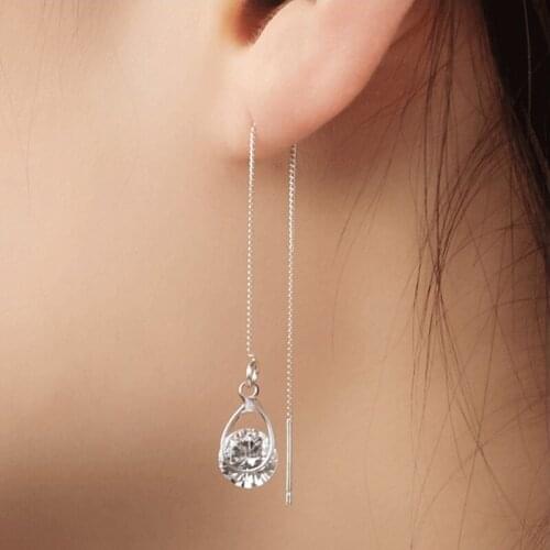 2020 New Fashion Womens Gold Silver Color Long Drop Rhinestone Tassel Dangle Earrings Women Wedding Crystal Jewelry wholesaler