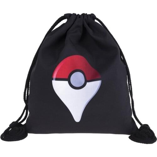 New Pikachu Large Capacity Drawstring Bags Pokemon Anime Fashion Children Schoolbag Cotton Storage Bag Boys Girls Birthday Gift