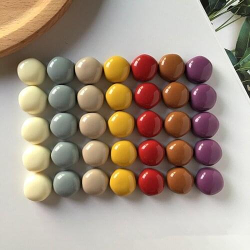 New style 50pcs/lot 15mm color print geometry irregular rounds shape resin flatback beads diy jewelry earring/garment accessory