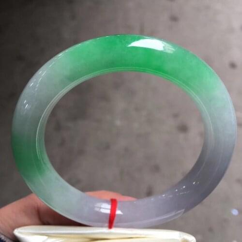 New Bracelet Femme Wholesale Myanmar Natural Jadeite Violet Bleaching Three-color Ice-penetrating Bangle Womens Bracelet