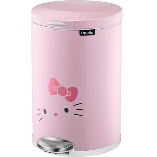 Pedal Press Type Waste Bin Household Stainless Steel Trash Can with Lid Mute Slow Down Living Room Trash Can Kitchen Bathroom 5L