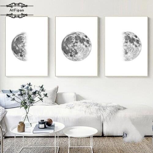 Minimalist Moon Poster Night Sky Galaxy Luna Planet Quotes Canvas Painting Print Pictures for Home Wall Art Cuadros Decoration