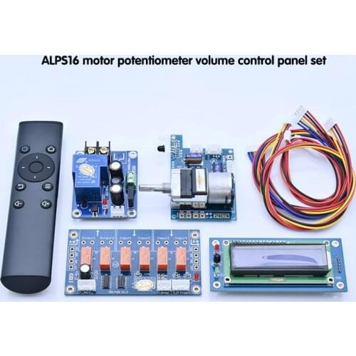 Remote Control Volume Control Panel ALPS16 Motor Potentiometer With 1602 Display And Switch Board Sound Source Switch