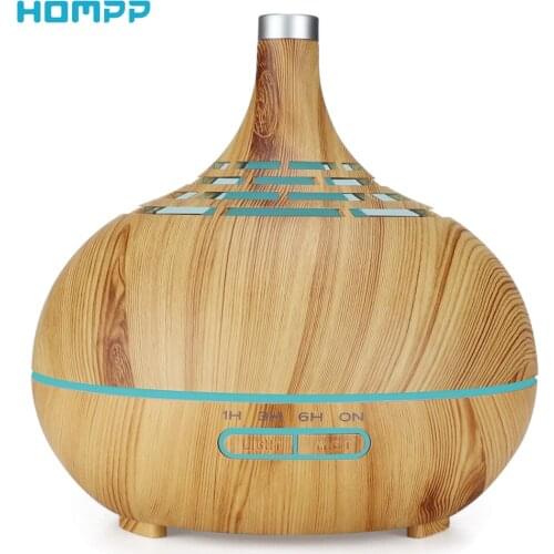 Aroma Diffuser Humidificador Vaporizador Nebulizer 400ML Wood Grain Aromatherapy Equipped Waterless Shut off With 7Colors Light