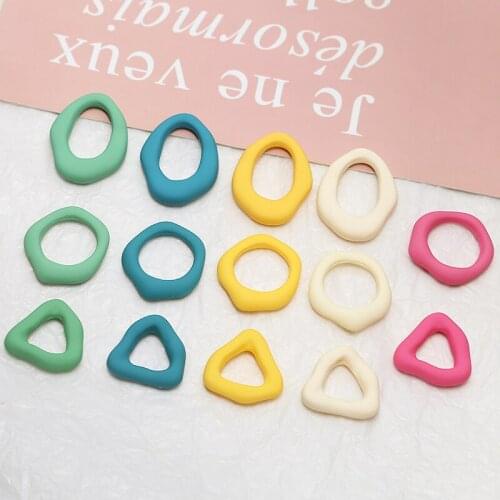 Diy jewelry making 50pcs/lot geometry irregular shape Rubber paint resin charm earring/garment pendants accessory