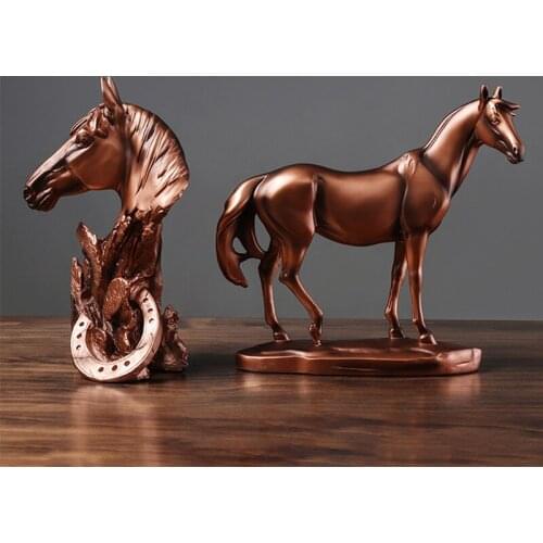 Modern Living Room Home Garden Decor Accessories Horse Resin Sculpture Wine Cabinet Estatua Animal Head Spirit Beast Fashion