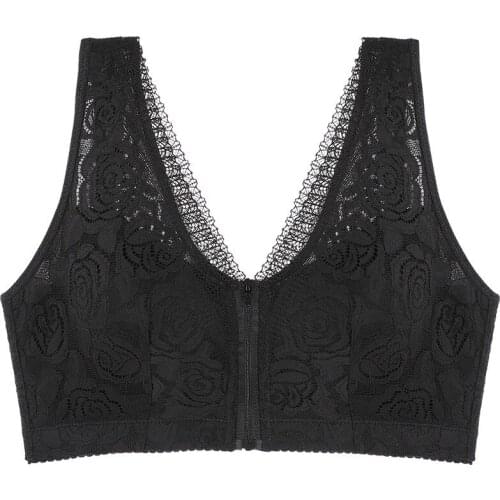 Front zipper shockproof sports underwear No underwire anti-sagging beauty back sleeping plus size bra