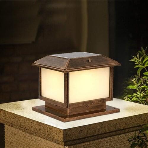 Solar LED Post Cap Light Outdoor Light Waterproof Warm White Lighting Aluminum Solar Lamp For Garden Yard Villa Patio