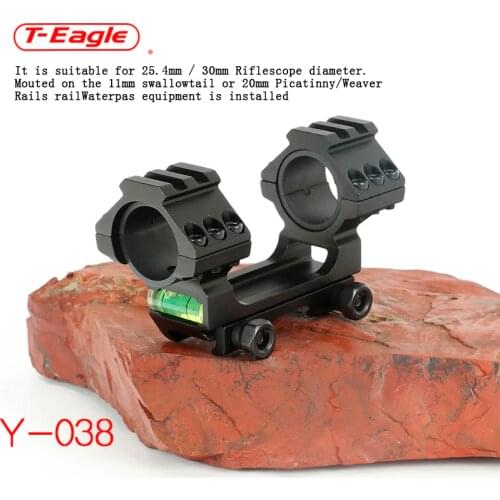 Tactical Y038 Aluminum Scope Mount Ring 25.4mm 30mm with Spirit Bubble Level Suit 11mm/20mm Picatinny Weaver Rail for Hunting