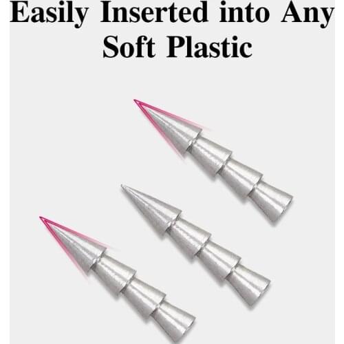 TSURINOYA Tungsten Fishing Nail Sinker 0.6g 0.9g 1.3g 1.8g Insert Sinker Weight Wacky Soft Worm Baits Fishing Accessories