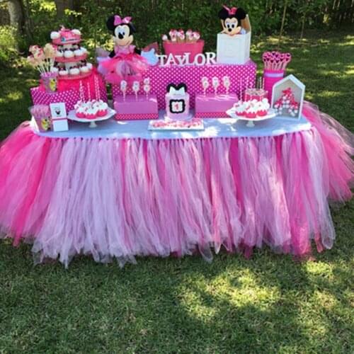1Pc 79cm*90cm Tulle TUTU Table Skirt DIY Tablecloth for Wedding Baby Xmas Baby Shower Birthday Party Decoration