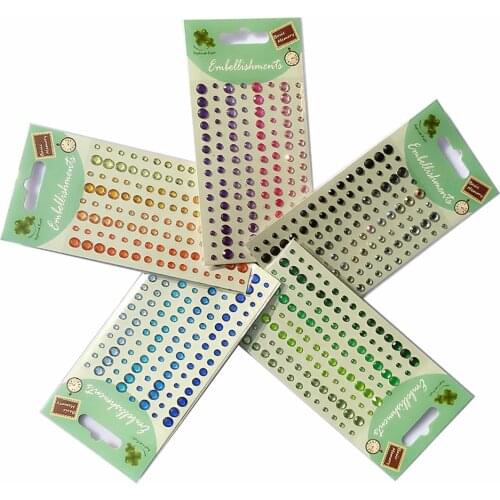 Pack of 5 ) Self adhesive acrylic gem sticker for Scrapbooking Card Making Decoration