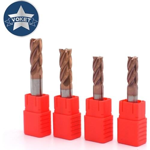 VOKET 55degree solid tungsten carbide end mill 2 Flutes square end mills HRC55 1MM 1.5MM 2MM 2.5MM 3MM 4MM 5MM 6MM 8MM 10MM 12MM